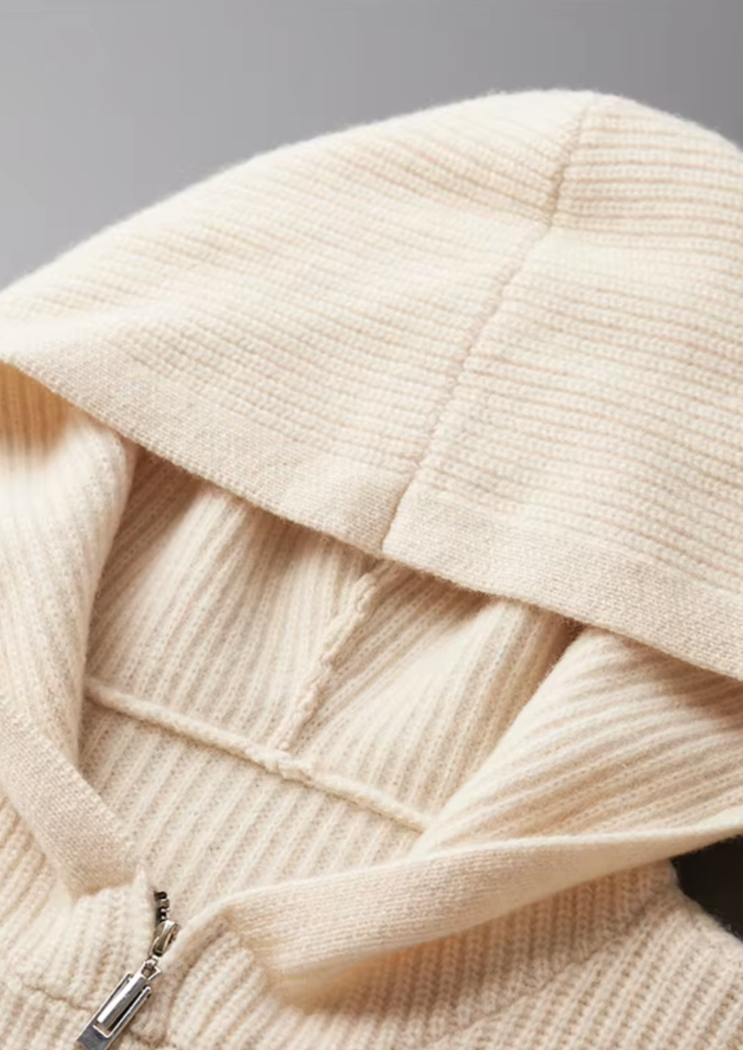 Pure Merino Half-Zip Hoodie ivory image 4 #color_ivory