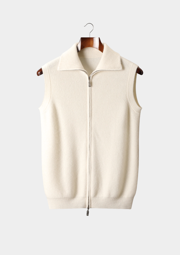 Pure Cashmere Body Warmer Vest ivory image 1 #color_ivory