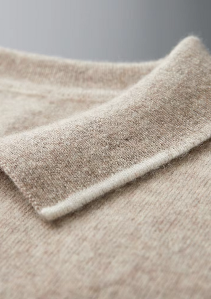 Cashmere Two-Tone Button Polo sand image 6 #color_sand