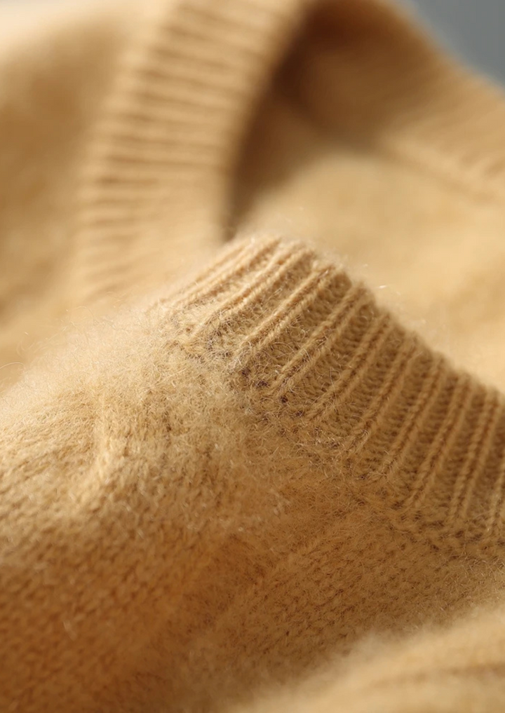 Cashmere Cable Crewneck honey mustard image 6 #color_honey-mustard