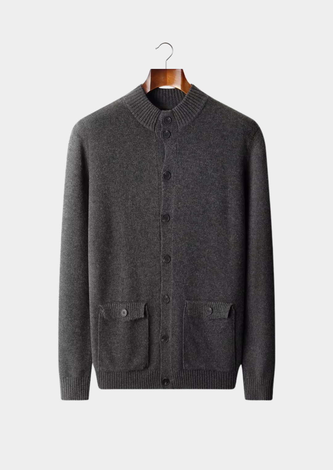 Pure Merino Button Cardigan gray image 1 #color_gray