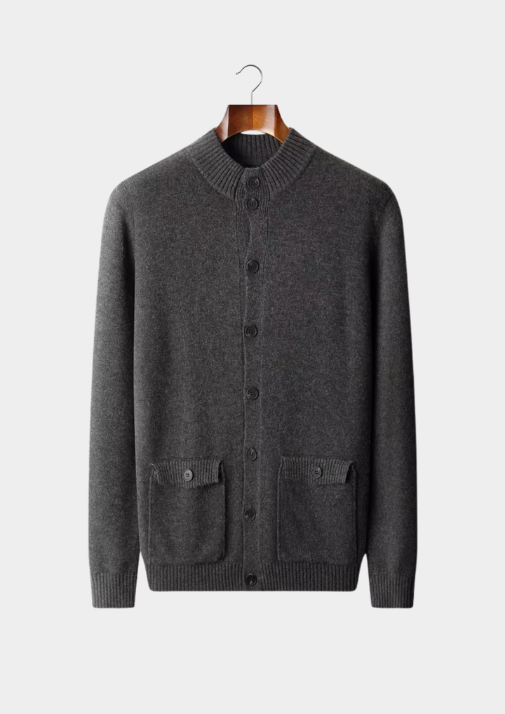 Pure Merino Button Cardigan gray image 1 #color_gray