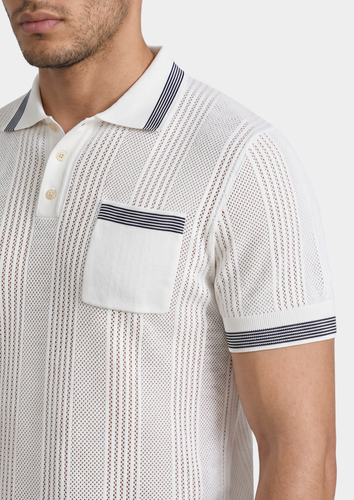 Leon Open Knit Lightweight Polo white image 2 #color_white