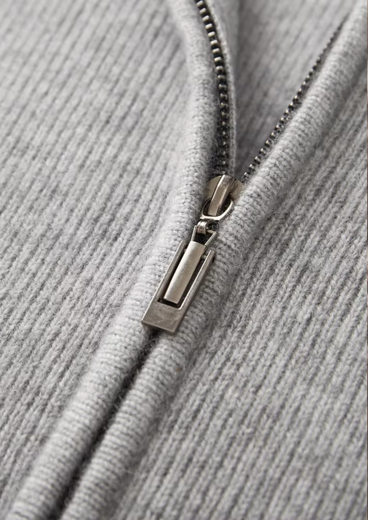 Ribbed Zip Cardigan light gray image 4 #color_light-gray
