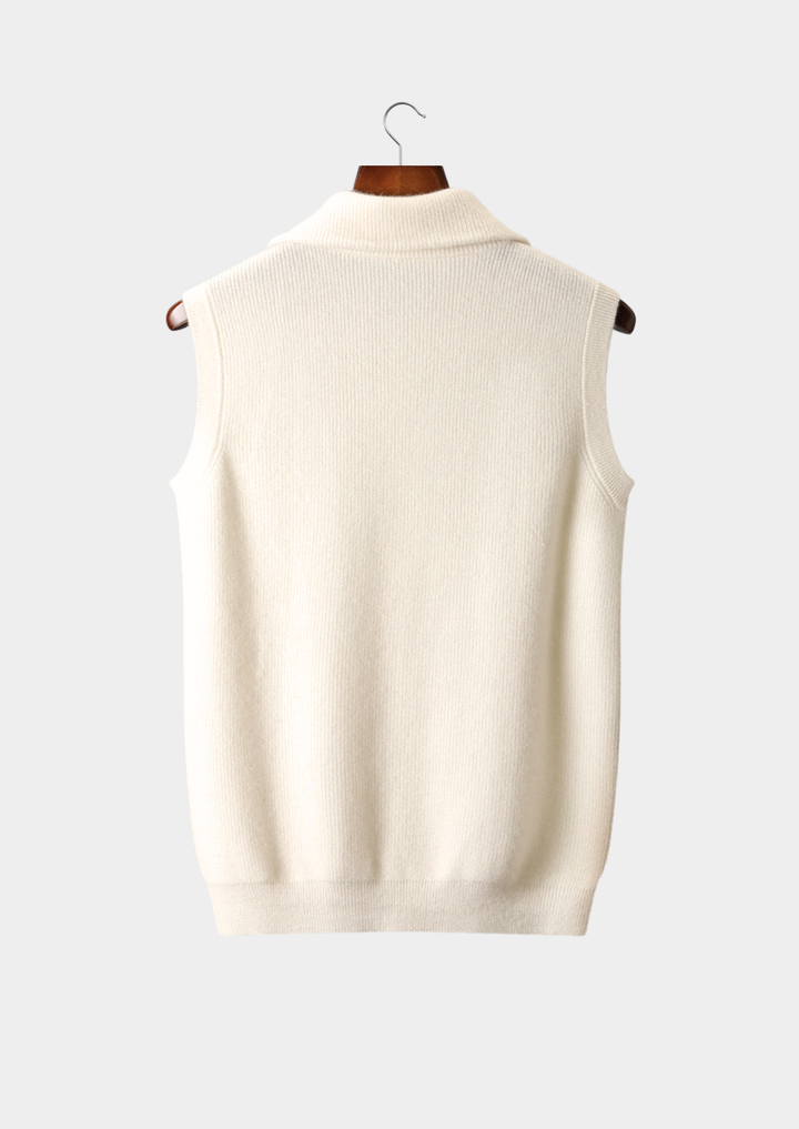 Pure Cashmere Body Warmer Vest ivory image 2 #color_ivory
