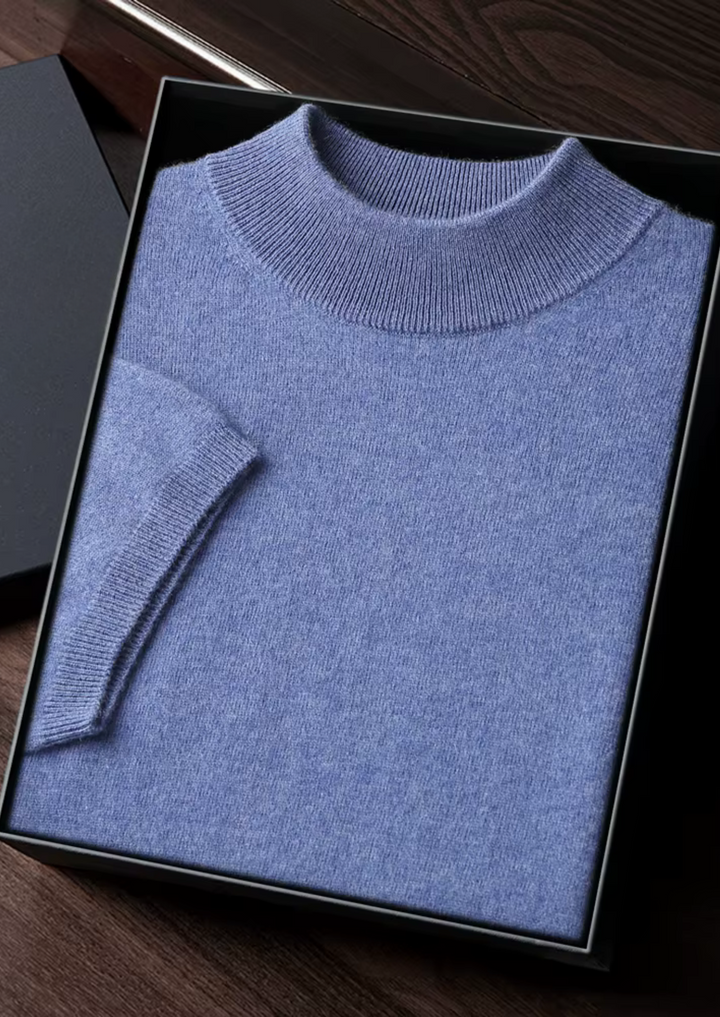 Cashmere Mock Neck T-Shirt deep atlantic image 1 #color_deep-atlantic