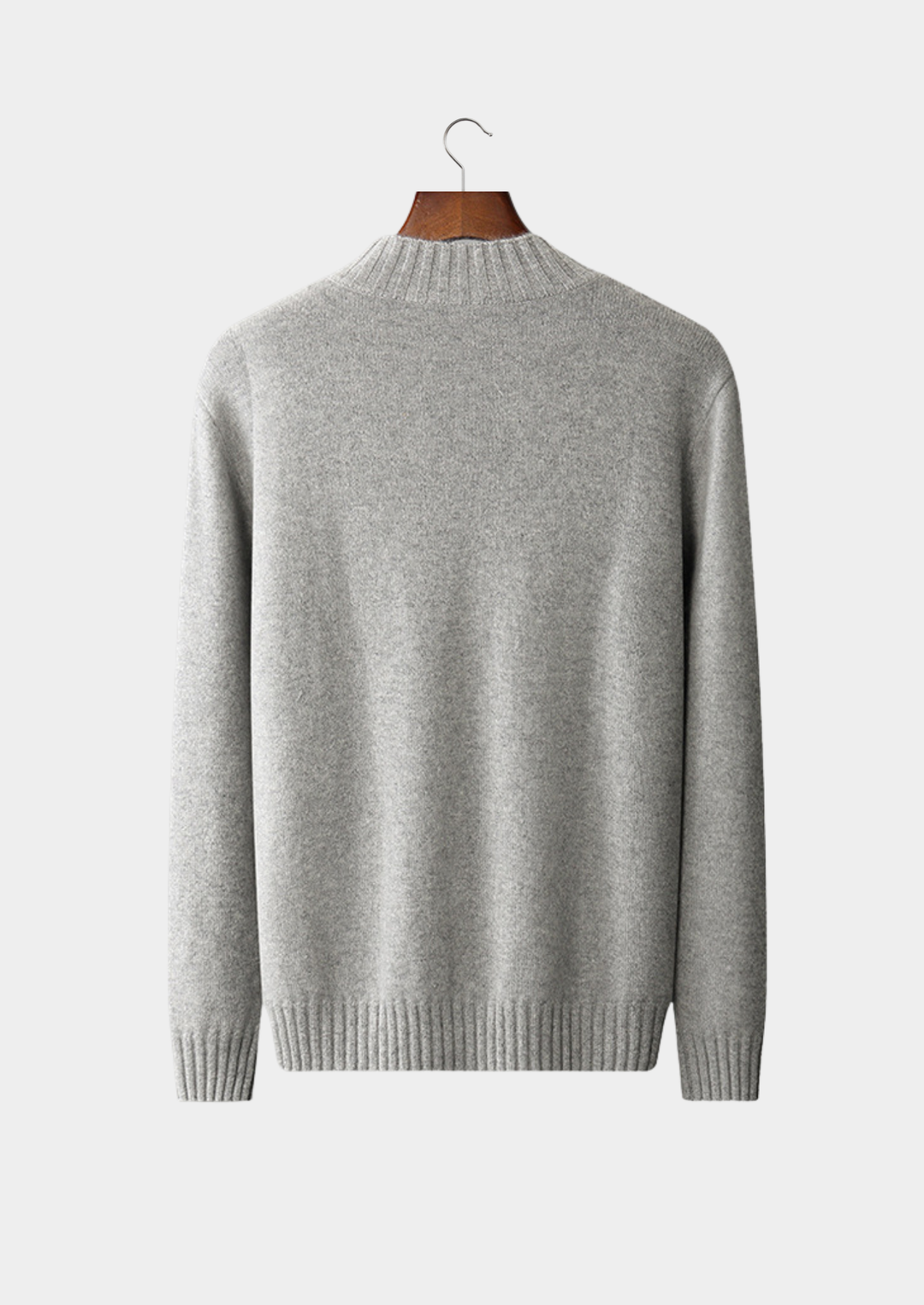 Pure Cashmere Light Gray Mockneck Sweater light gray image 2 #color_light-gray