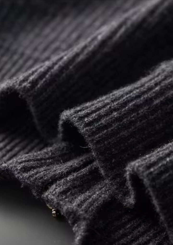 Pure Merino Funnel Neck Dual Zip Cardigan dark gray image 4 #color_dark-gray