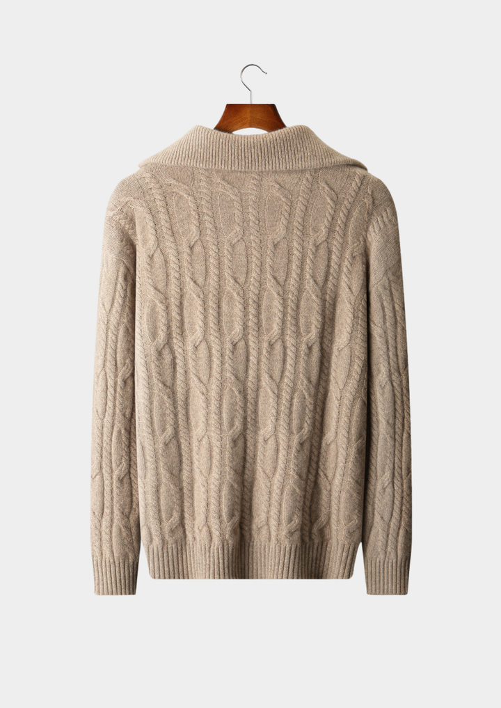 Pure Cashmere Cable Half Zip Sweater beige image 2 #color_beige