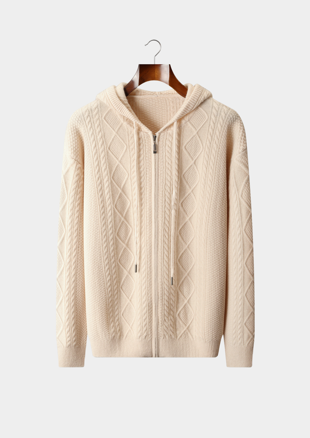 Pure Merino Wintertime Zip Hoodie sand image 1 #color_sand