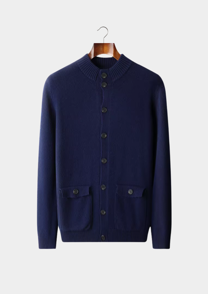 Pure Merino Button Cardigan navy blue image 1 #color_navy-blue