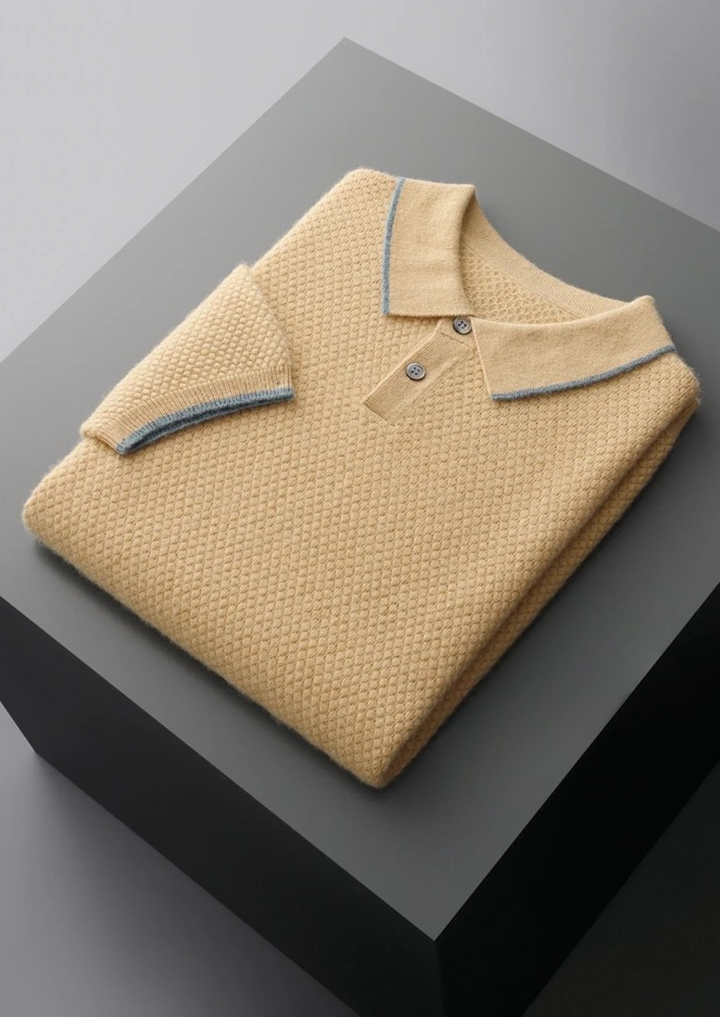 The Cashmere Two-Tone Polo mustard image 8 #color_mustard