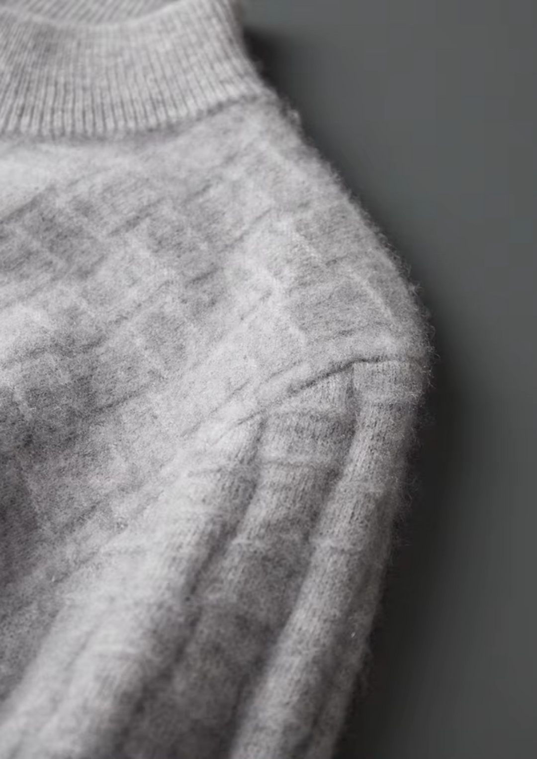 Pure Merino Textured Mockneck light gray image 8 #color_light-gray