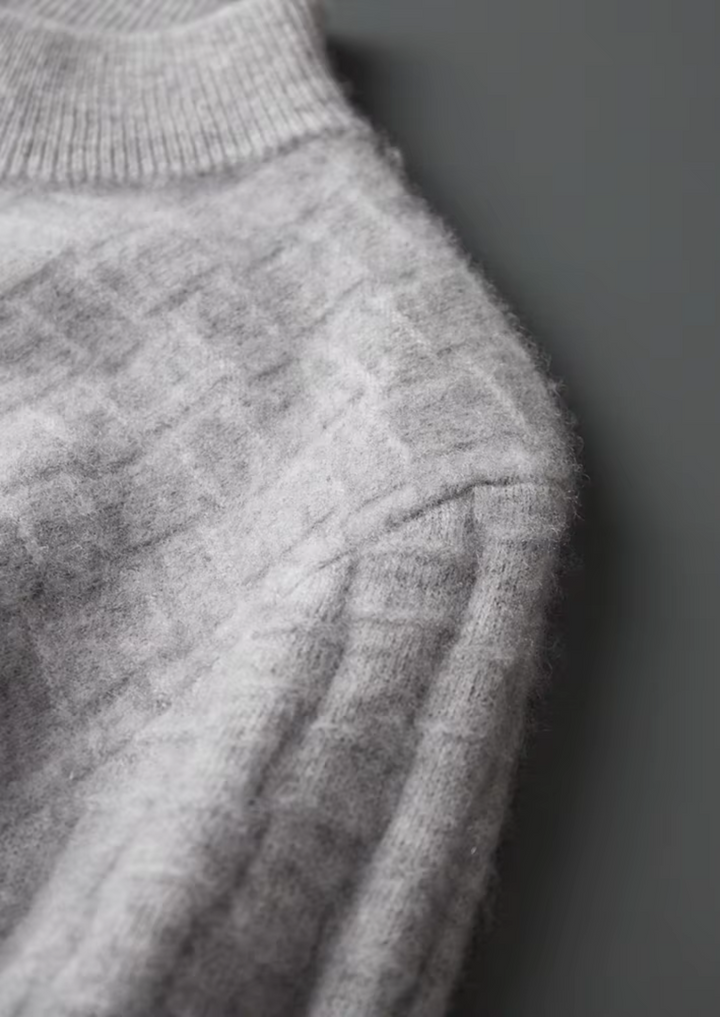 Pure Merino Textured Mockneck light gray image 8 #color_light-gray