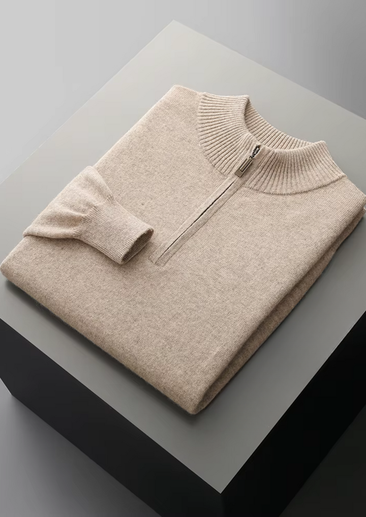 Pure Merino Classic Half-Zip sand image 3 #color_sand