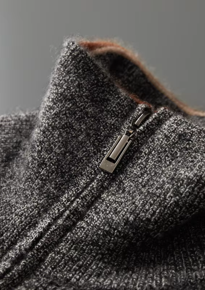 The Pure Cashmere Striped Zip Cardigan