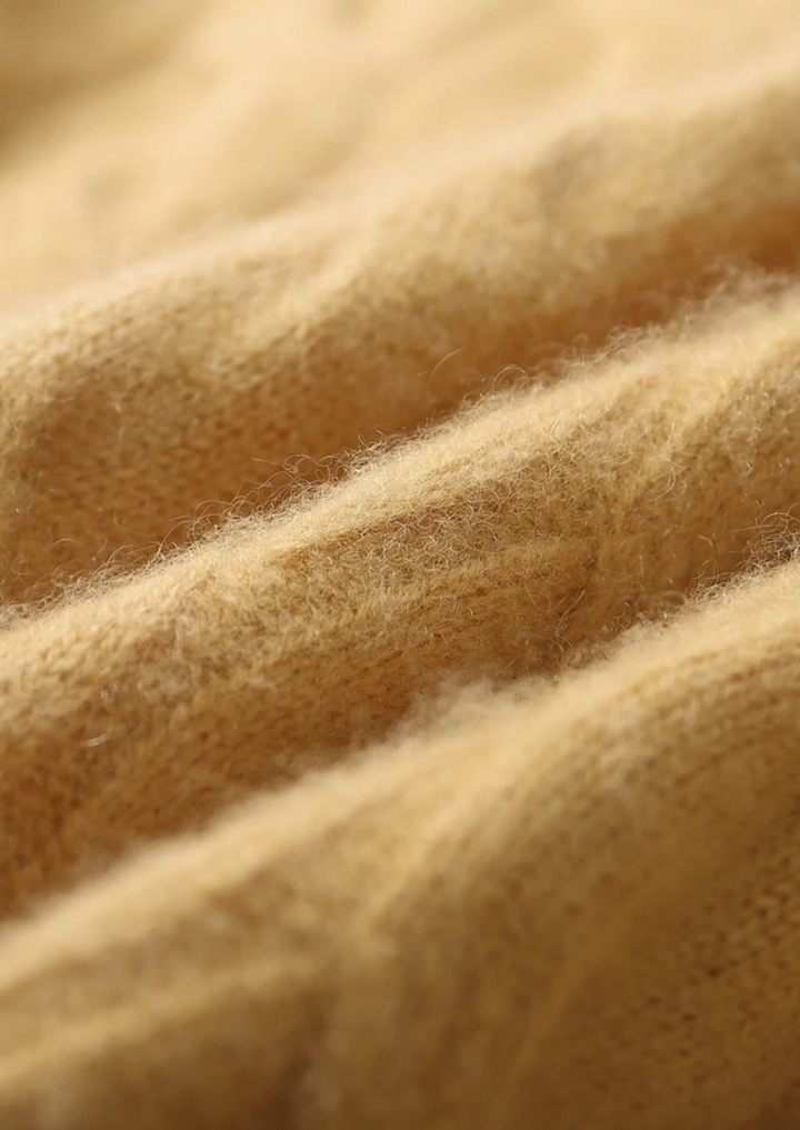 Cashmere Cable Crewneck honey mustard image 7 #color_honey-mustard