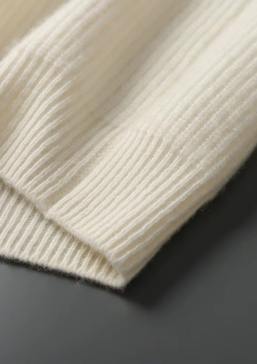 Cashmere Ribbed V-Neck Sweater ivory image 10 #color_ivory