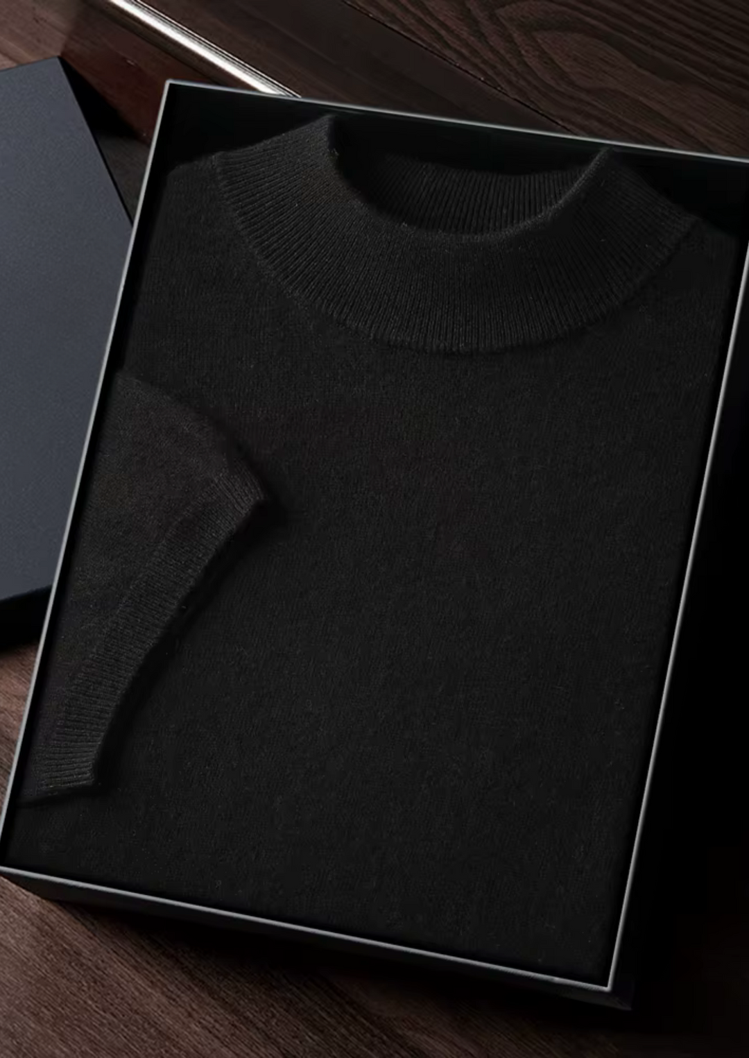 Cashmere Mock Neck T-Shirt black image 1 #color_black