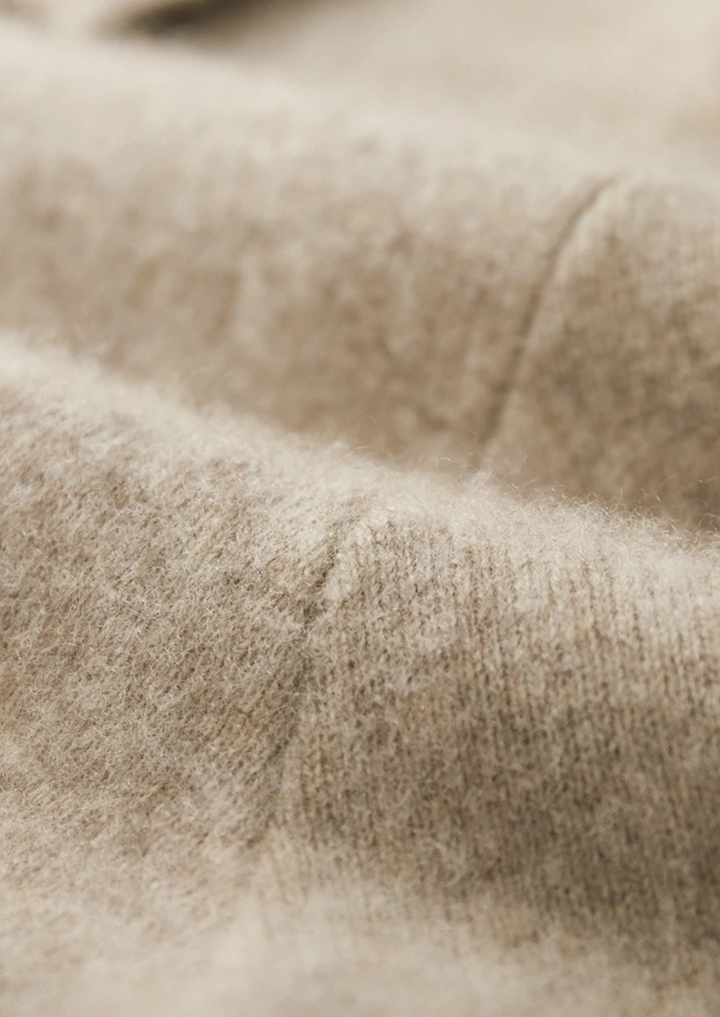 Cashmere Zip Polo Cardigan sand image 5 #color_sand