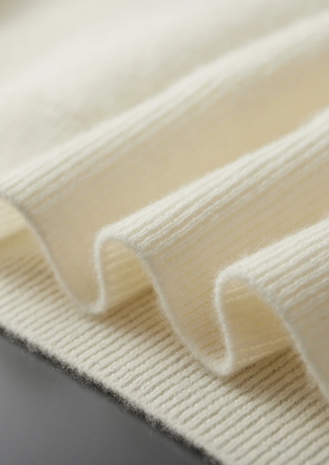 Cashmere Ribbed Half-Zip Sweater ivory image 6 #color_ivory