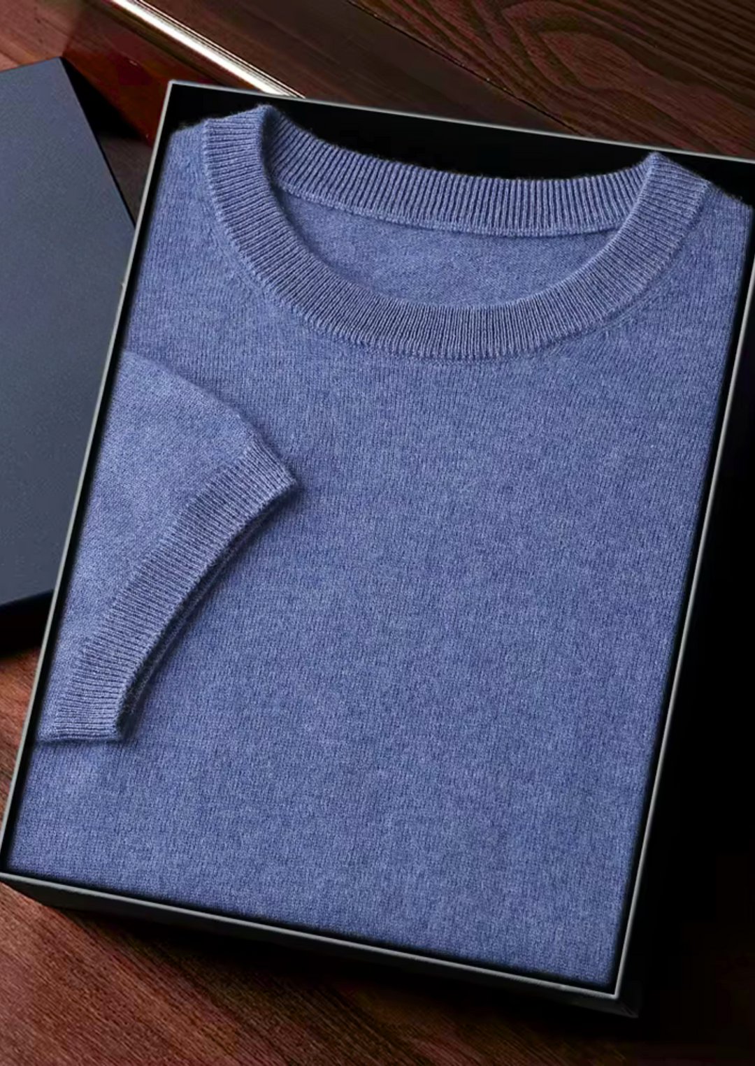 Cashmere Crewneck T-Shirt deep atlantic image 1 #color_deep-atlantic