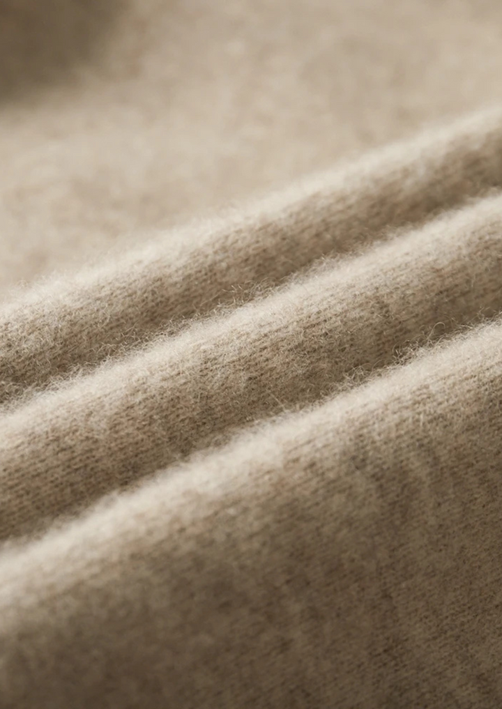 Cashmere Zip Polo Cardigan sand image 4 #color_sand