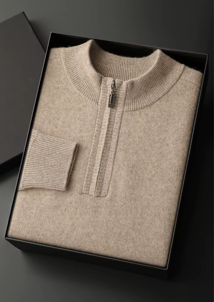 Cashmere Half-Zip Sweater sand image 1 #color_sand