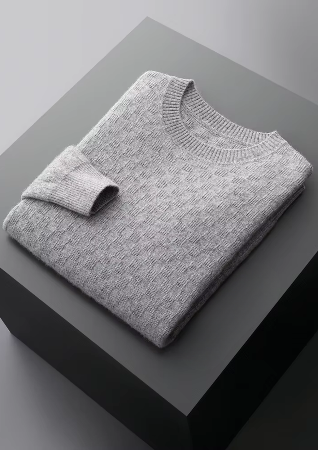 Pure Merino Textured Crewneck light gray image 1 #color_light-gray