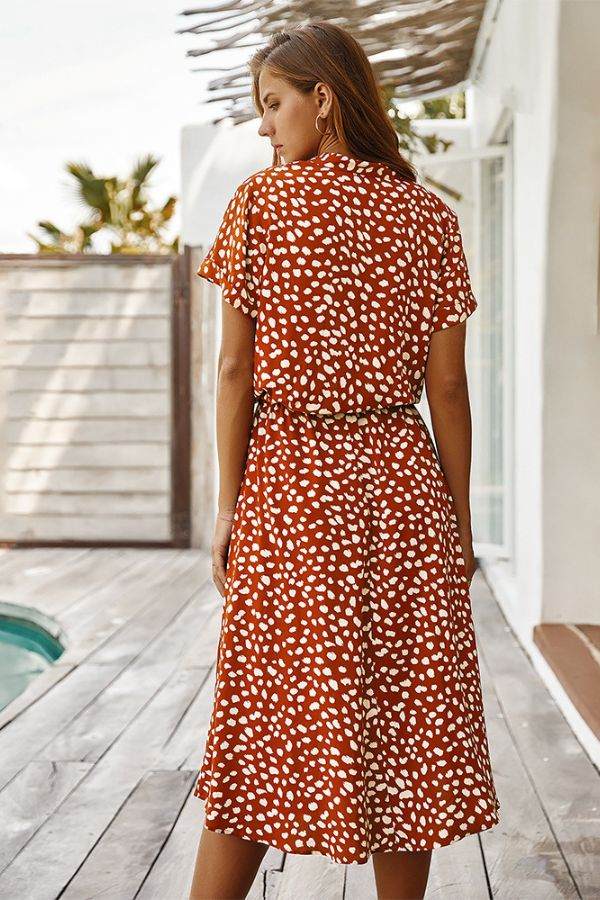 Casual Flowy Bohemian Dress Skirt orange image 3 