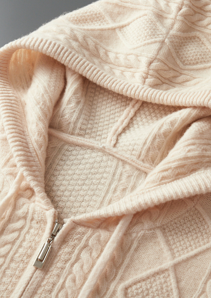 Pure Merino Wintertime Zip Hoodie sand image 5 #color_sand
