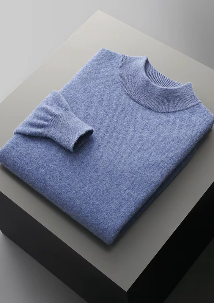 Pure Merino Mockneck sea blue image 1 #color_sea-blue