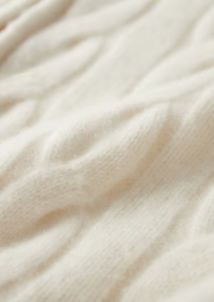 Pure Merino Dual Zip Cable Cardigan ivory image 5 #color_ivory