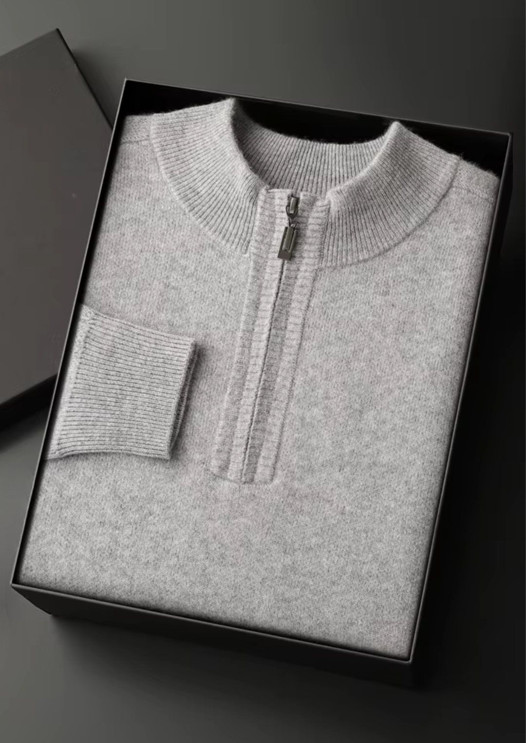 Cashmere Half-Zip Sweater light gray image 3 #color_light-gray