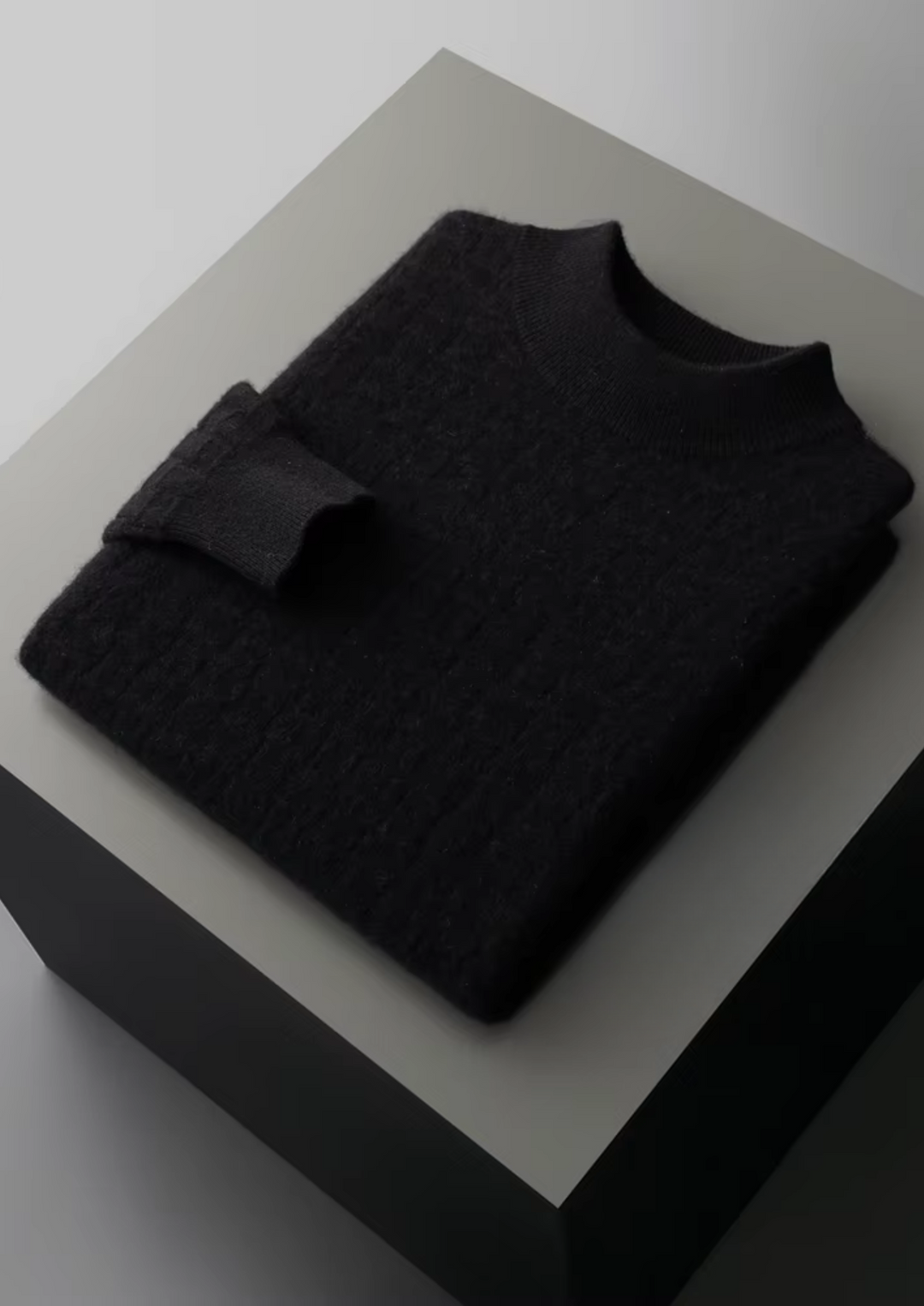 Pure Merino Textured Mockneck black image 1 #color_black