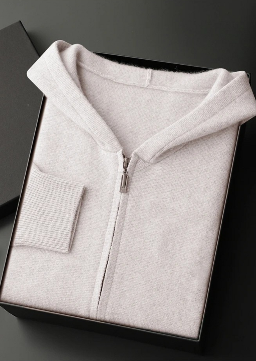 Cashmere Zip Hoodie cream white image 1 #color_cream-white