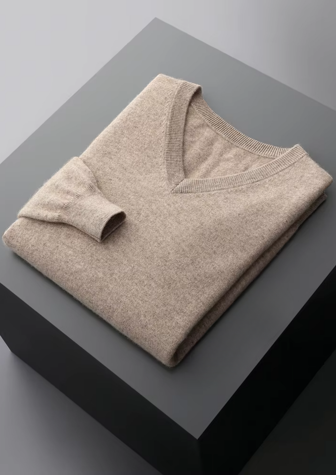 Pure Merino V-Neck Sweater sand image 3 #color_sand