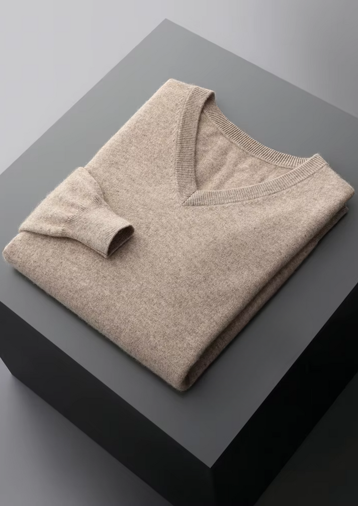 Pure Merino V-Neck Sweater sand image 3 #color_sand