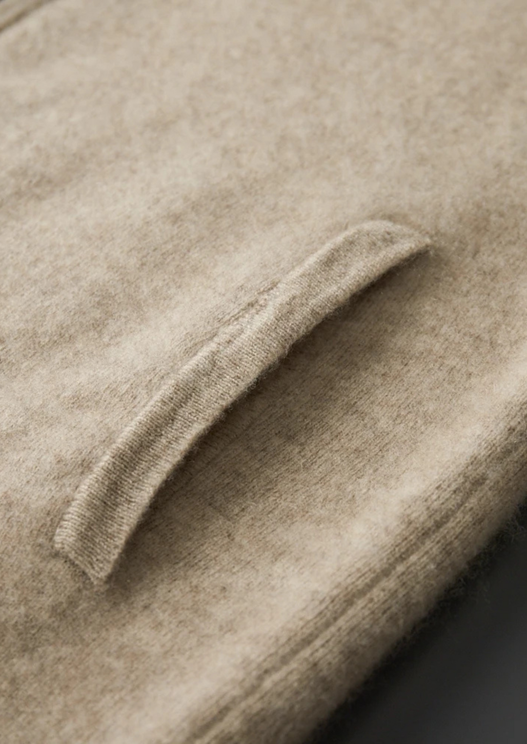 Cashmere Zip Polo Cardigan sand image 3 #color_sand