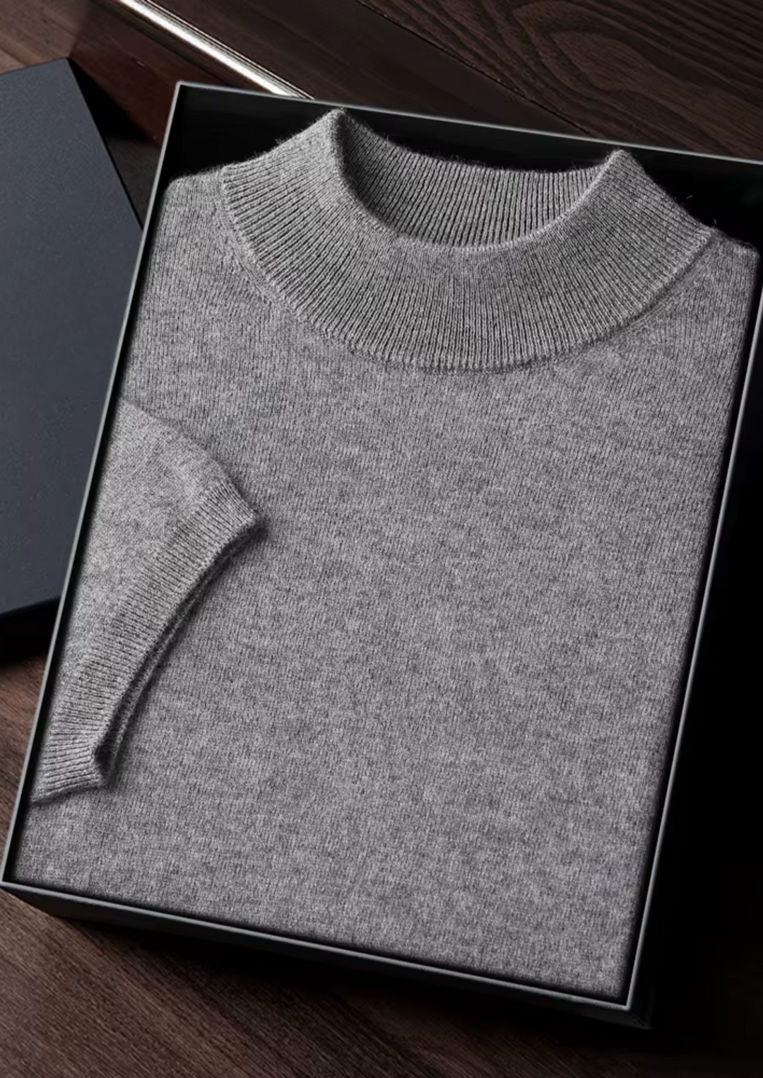 Cashmere Mock Neck T-Shirt dark gray image 1 #color_dark-gray