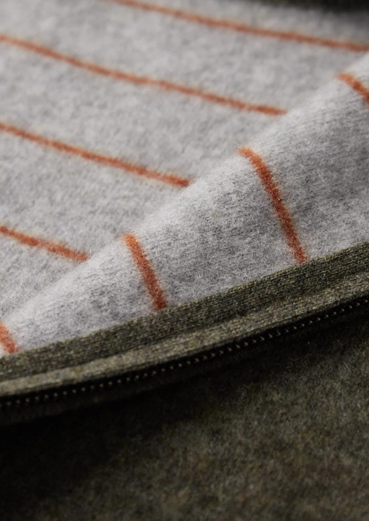 Cashmere Two-Tone Zip Cardigan olive image 3 #color_olive