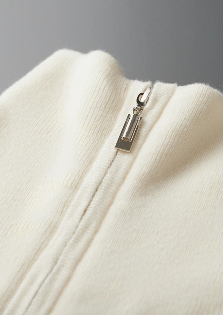 Cashmere Ribbed Half-Zip Sweater ivory image 3 #color_ivory