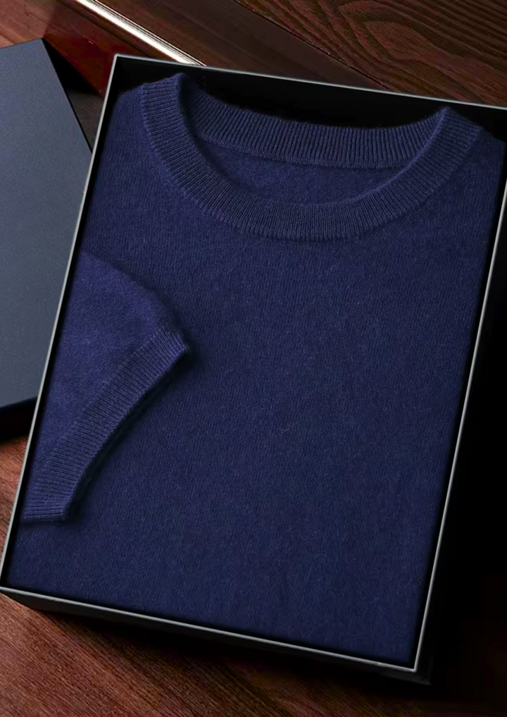 Cashmere Crewneck T-Shirt navy blue image 1 #color_navy-blue