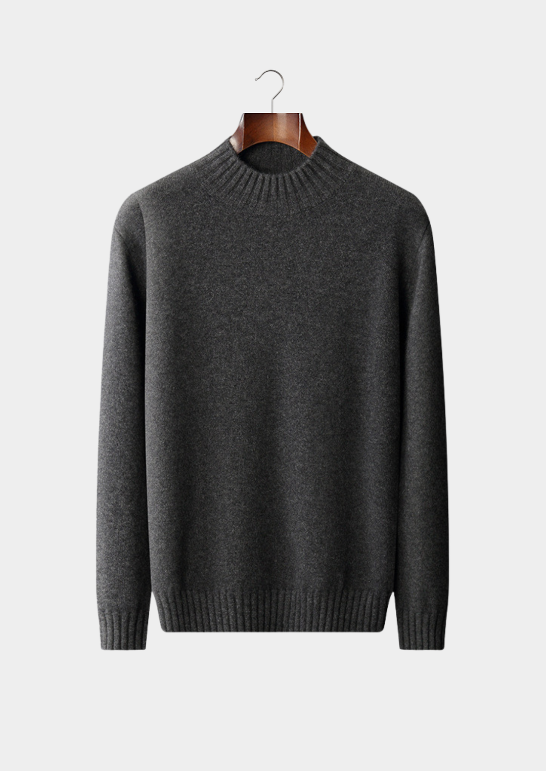 Pure Cashmere Light Gray Mockneck Sweater dark gray image 1 #color_dark-gray