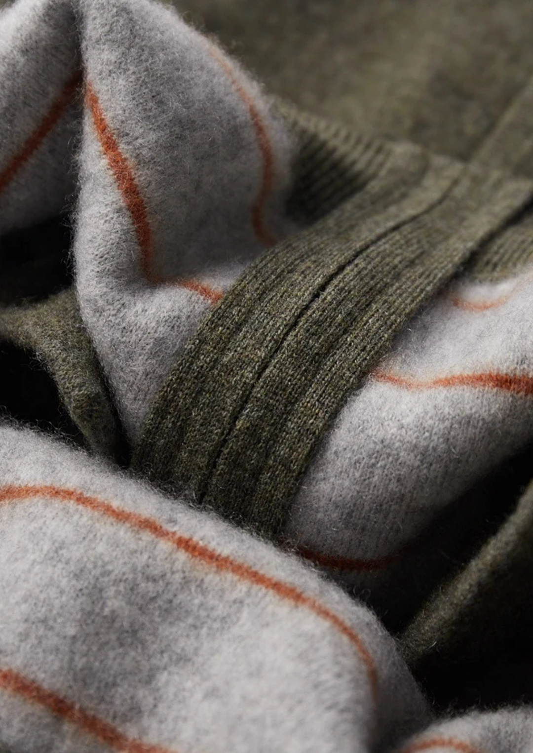 Cashmere Two-Tone Zip Cardigan olive image 5 #color_olive