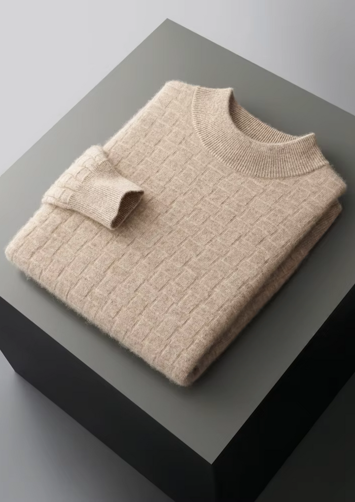 Pure Merino Textured Mockneck sand image 1 #color_sand