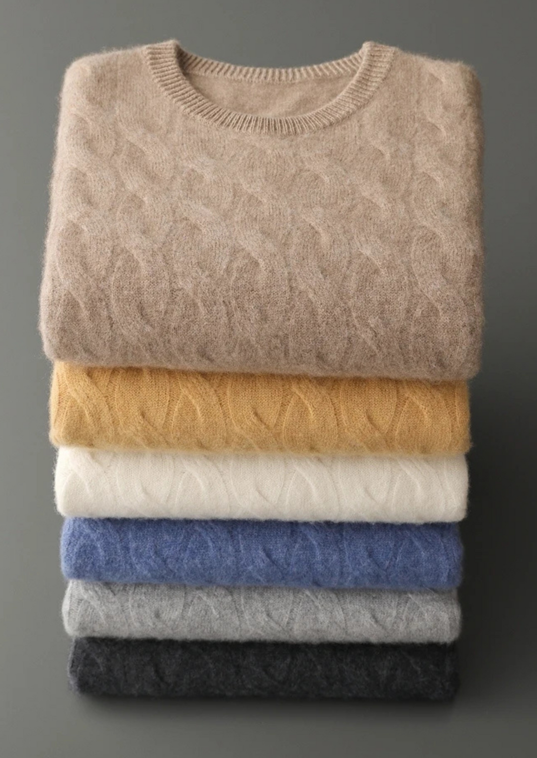 Cashmere Cable Crewneck blue image 2 #color_blue