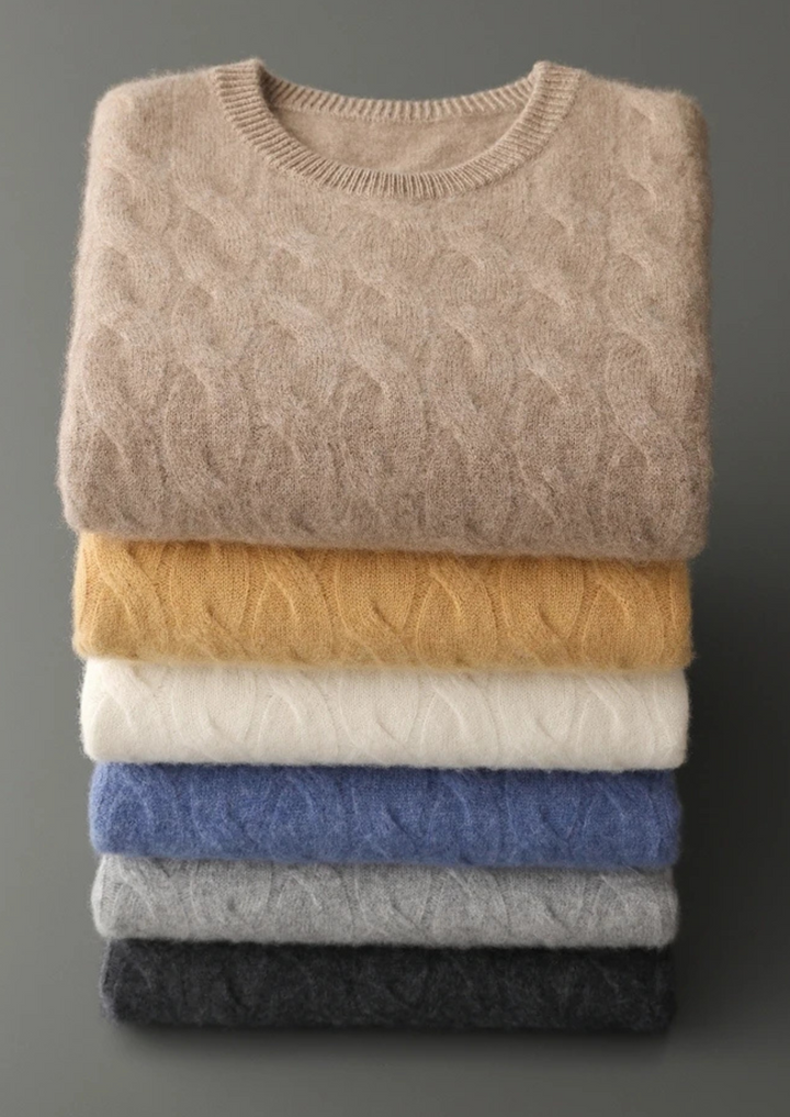 Cashmere Cable Crewneck blue image 2 #color_blue