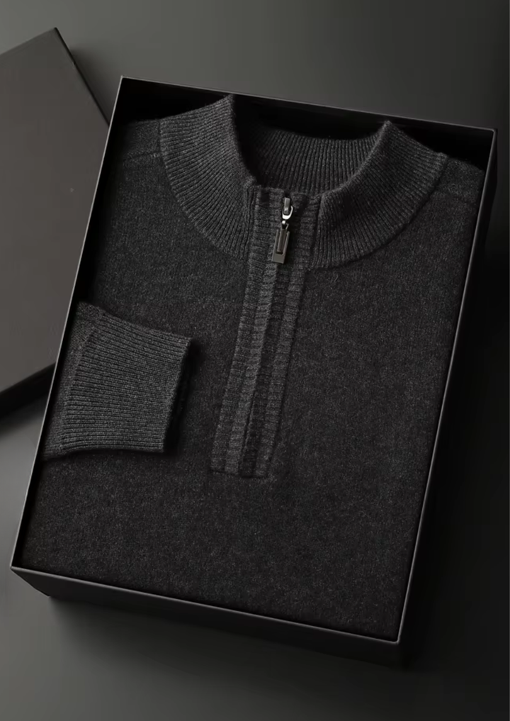 Cashmere Half-Zip Sweater black image 1 #color_black