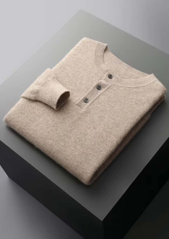 Cashmere Henley Sweater sand image 3 #color_sand